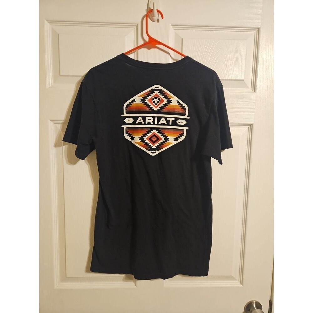 Ariat Western Graphic T Shirt Mens Medium Black Logo Cotton Tee